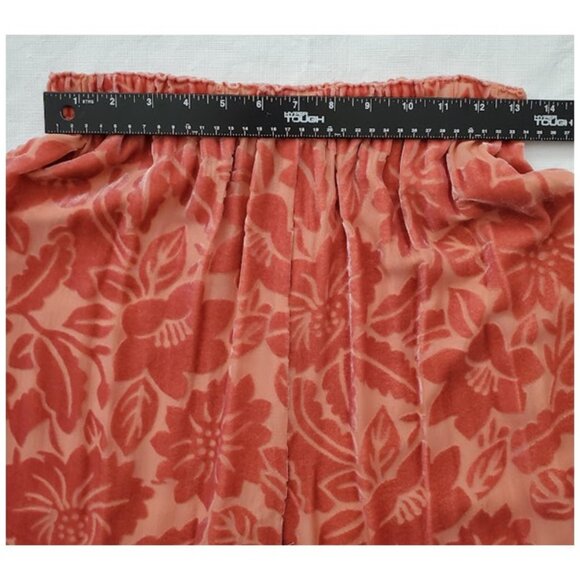 Magid Bernard Peach Silk 2-Pc Velvet Burnout Floral Vintage Chic Loungewear Sz S - Picture 14 of 16